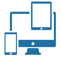 Icons of a phone, tablet and computer